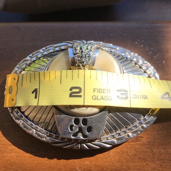 COPY - Sterling Navajo Signed E. Piaso OOAK Tiger Buckle - Picture 5 of 8